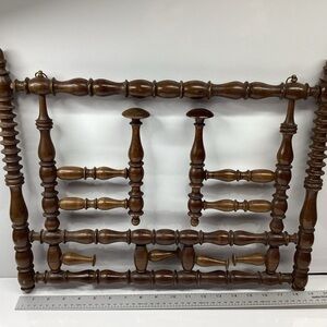 Vintage Wood Bobbin Turned Coat Hat Rack